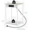 White Nightstand Bedroom End Table with Charging Station Sturdy Bed Side Table for Living Room, Narrow Bedside Night Stands with Storage and USB Ports for Small Spaces Sofa Couch